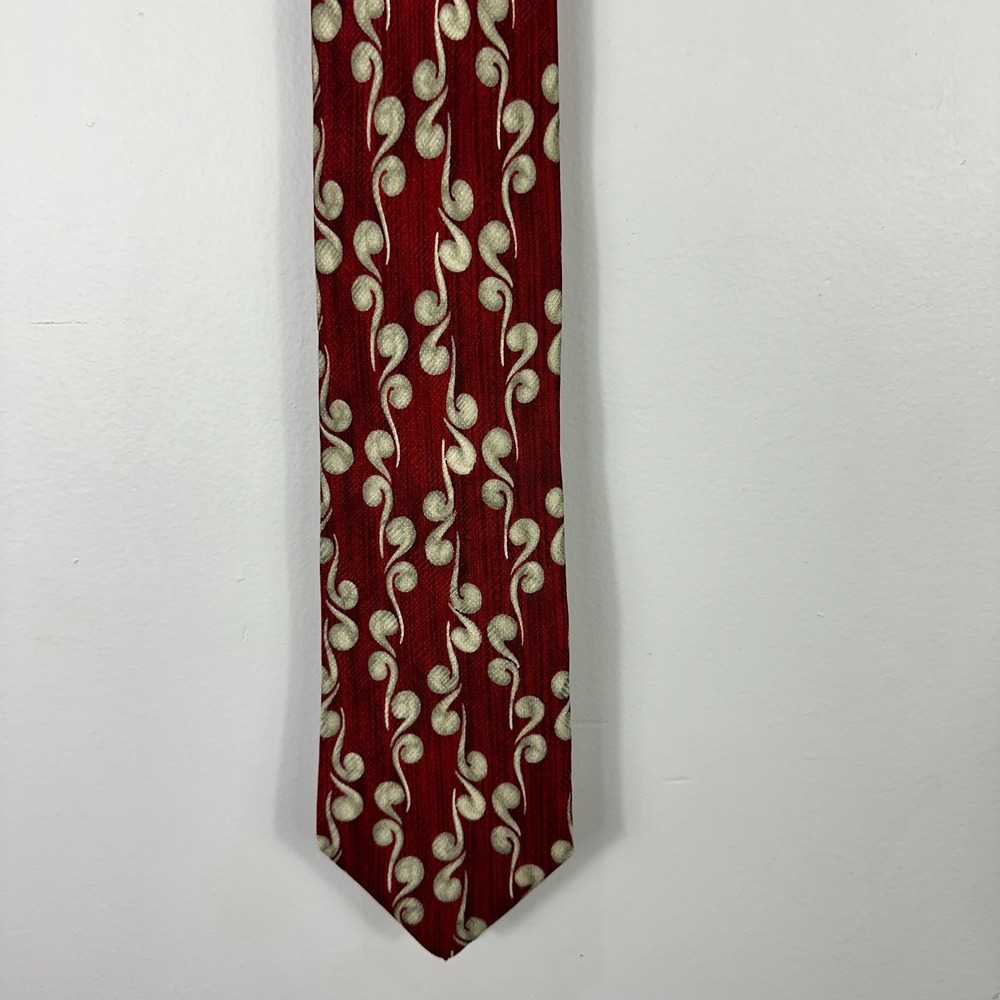Jos‎ A Bank Premier Collection Hand Sewn Repp Silk Mens Necktie Red Vtg USA Tie